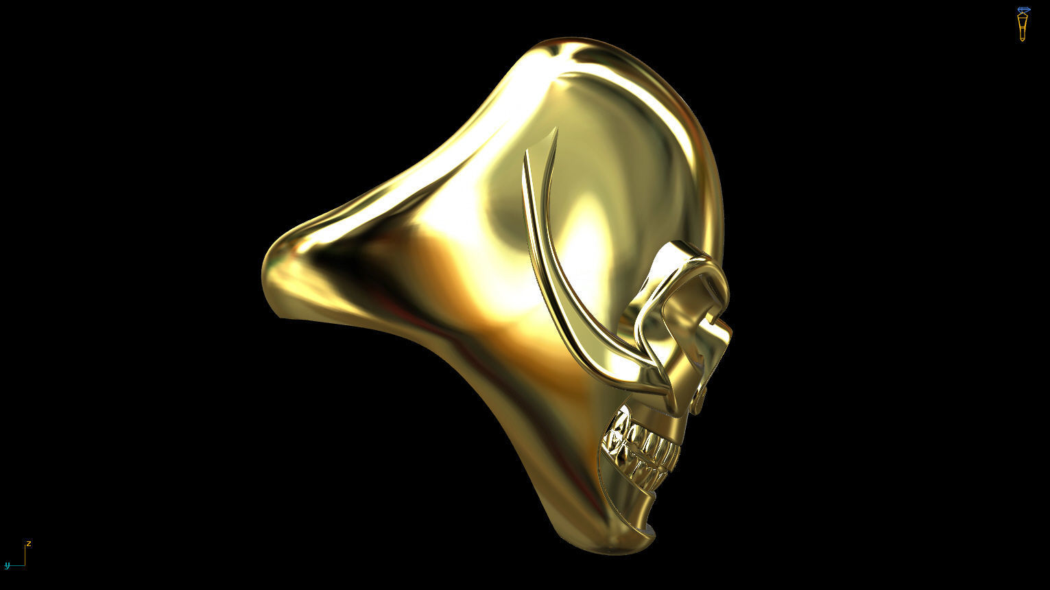 Skull ring 3D print model_5