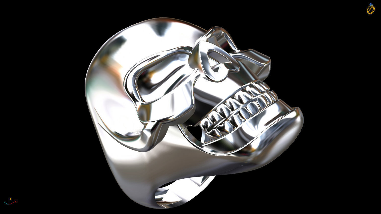 Skull ring 3D print model_4