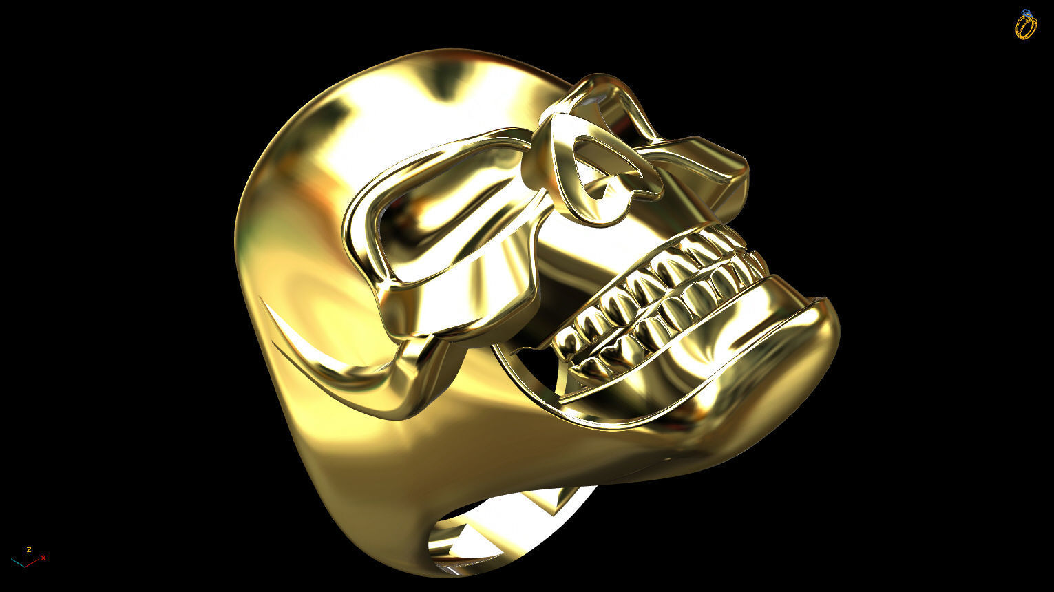 Skull ring 3D print model_3