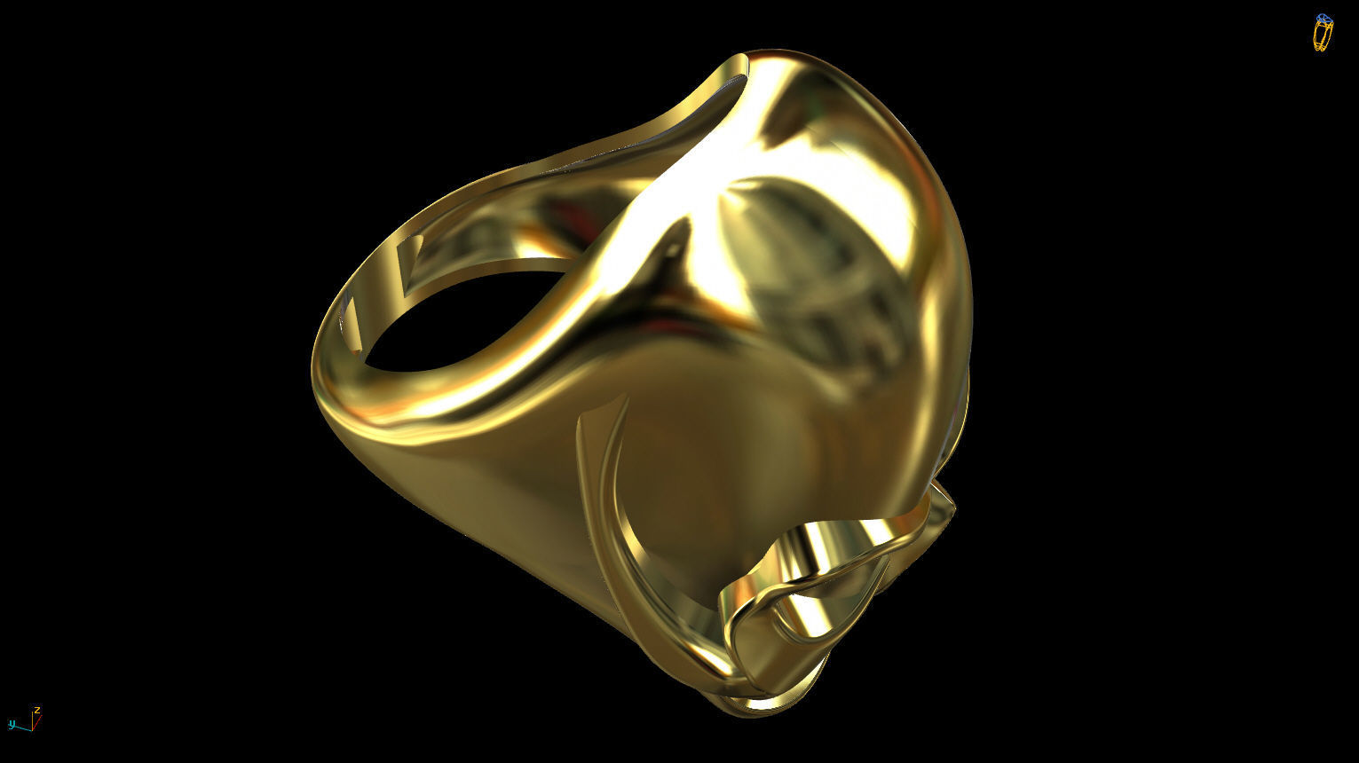 Skull ring 3D print model_8