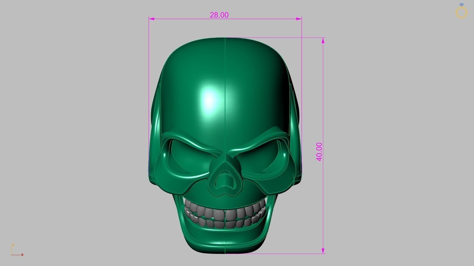 Skull ring 3D print model_12