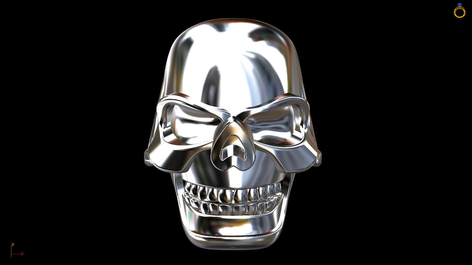 Skull ring 3D print model_2