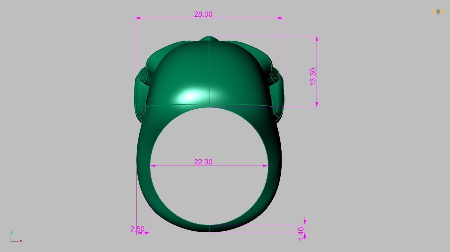 Skull ring 3D print model_11