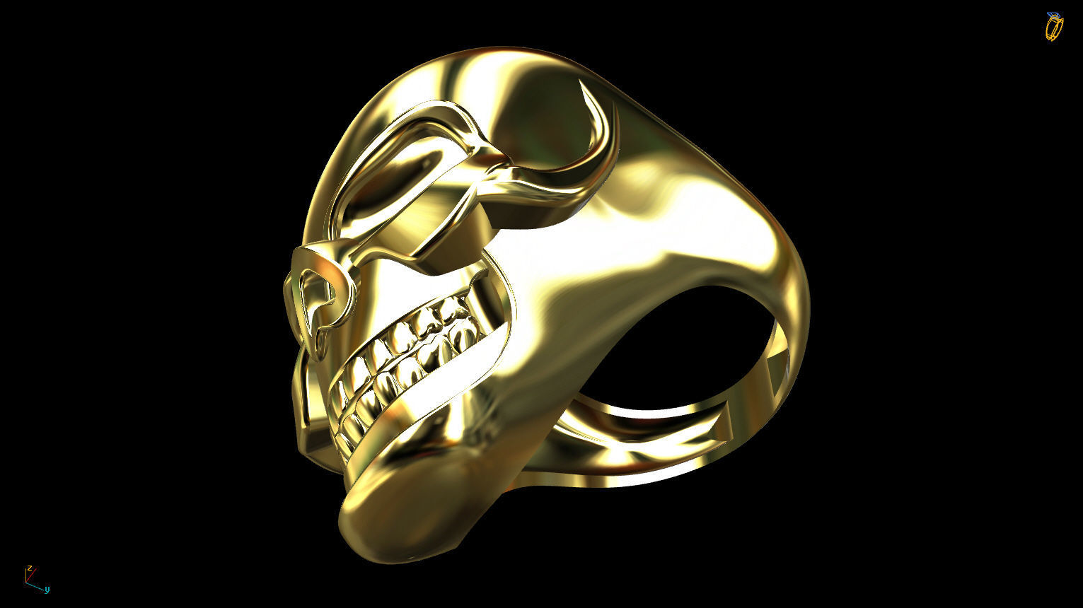 Skull ring 3D print model_7