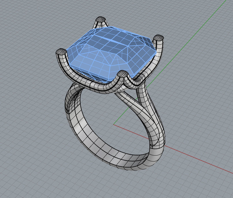 Cocktail ring 3D print model_4