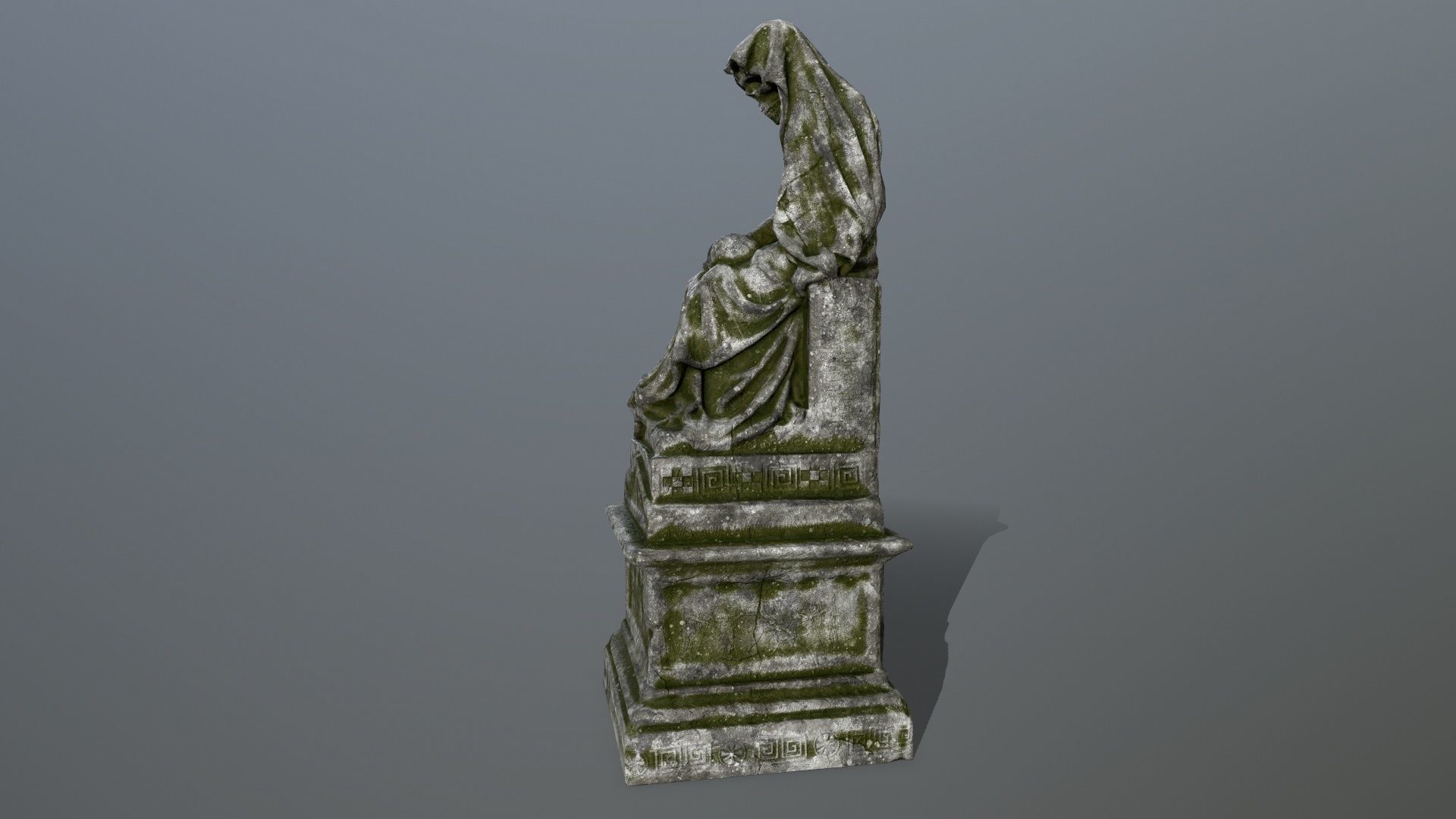 statue 1 gravestone Low-poly 3D model_5