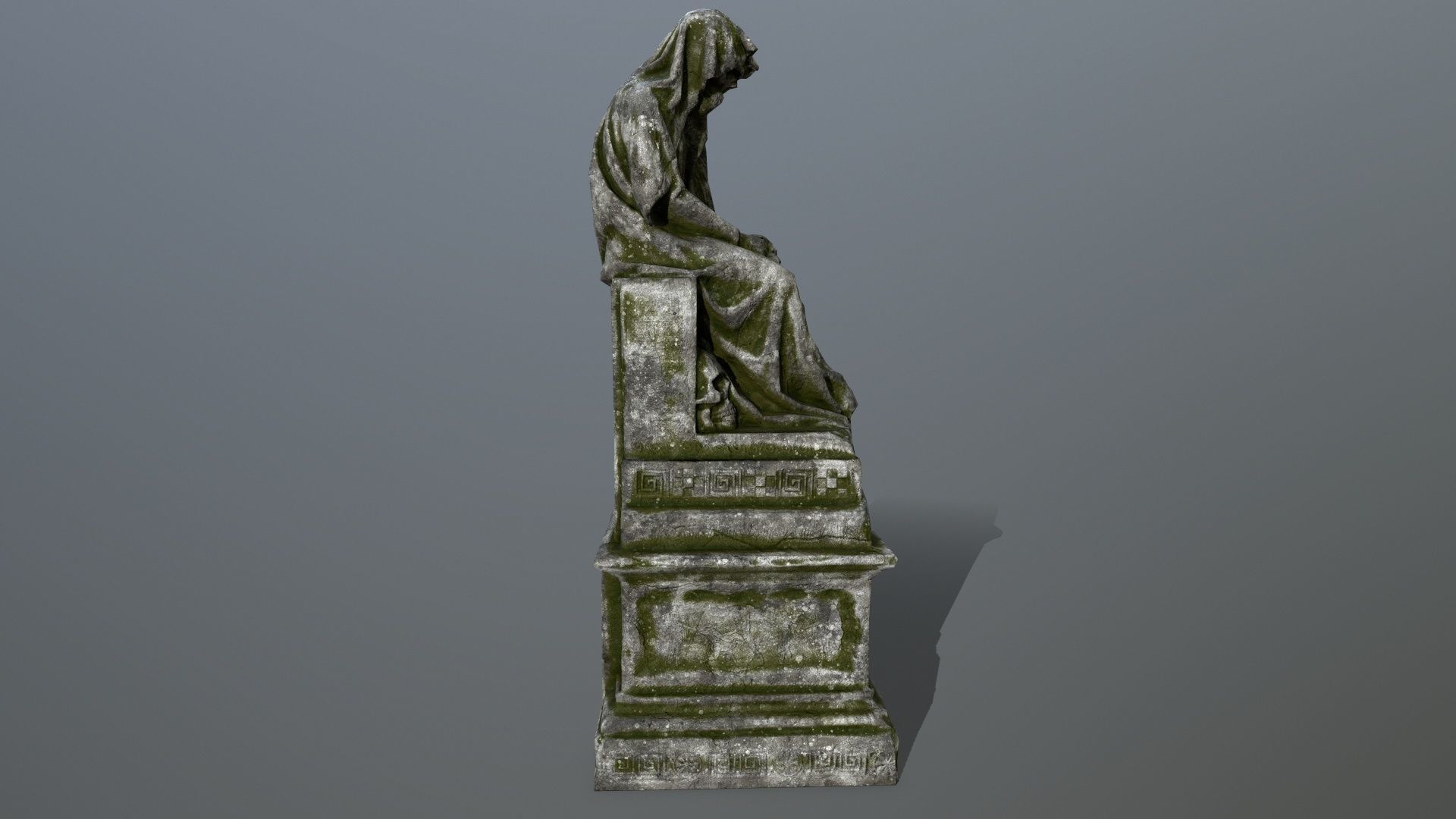 statue 1 gravestone Low-poly 3D model_1