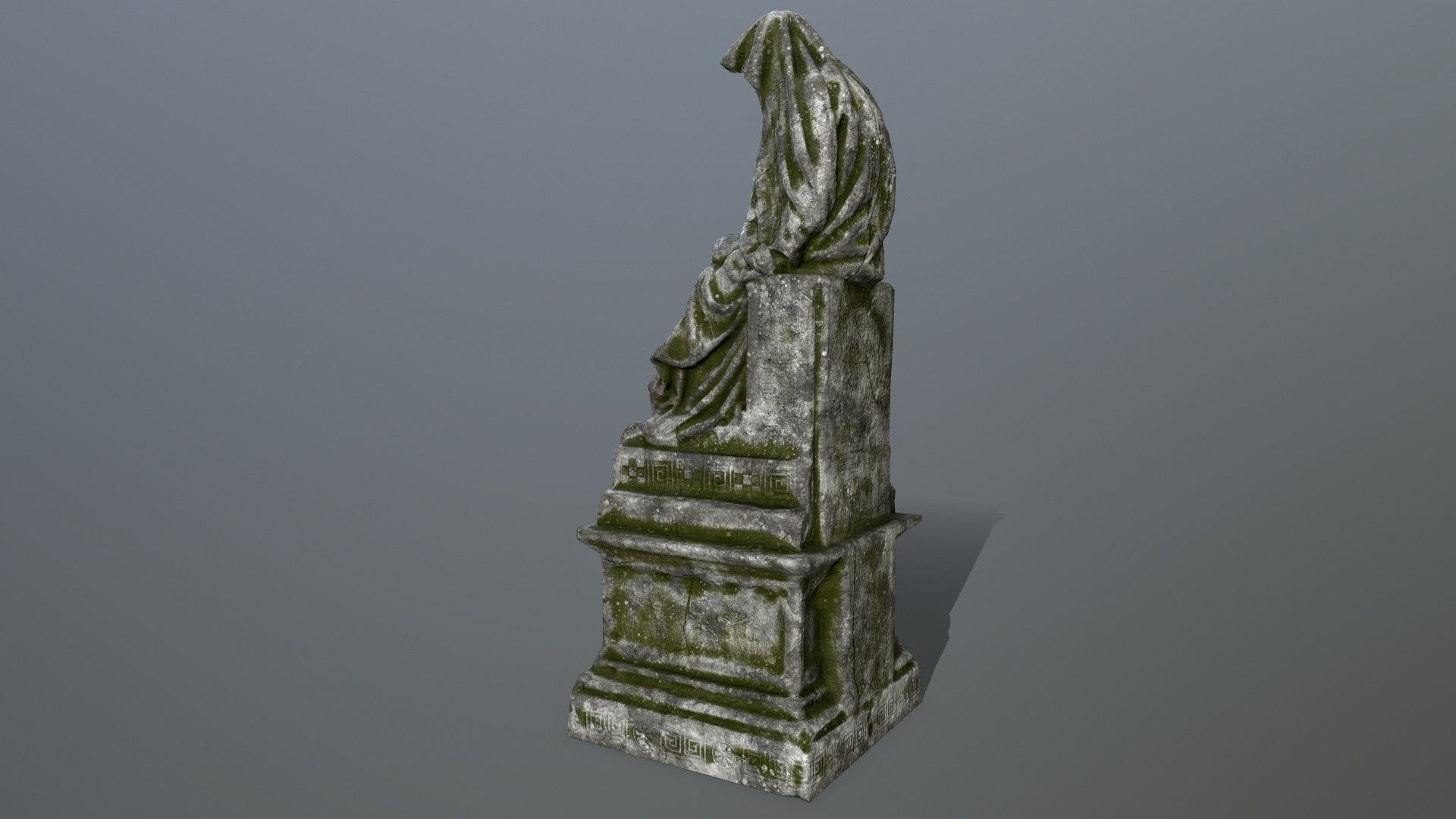 statue 1 gravestone Low-poly 3D model_4
