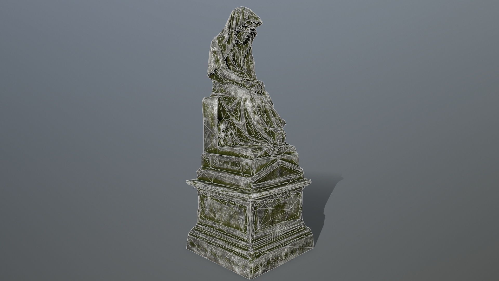 statue 1 gravestone Low-poly 3D model_14