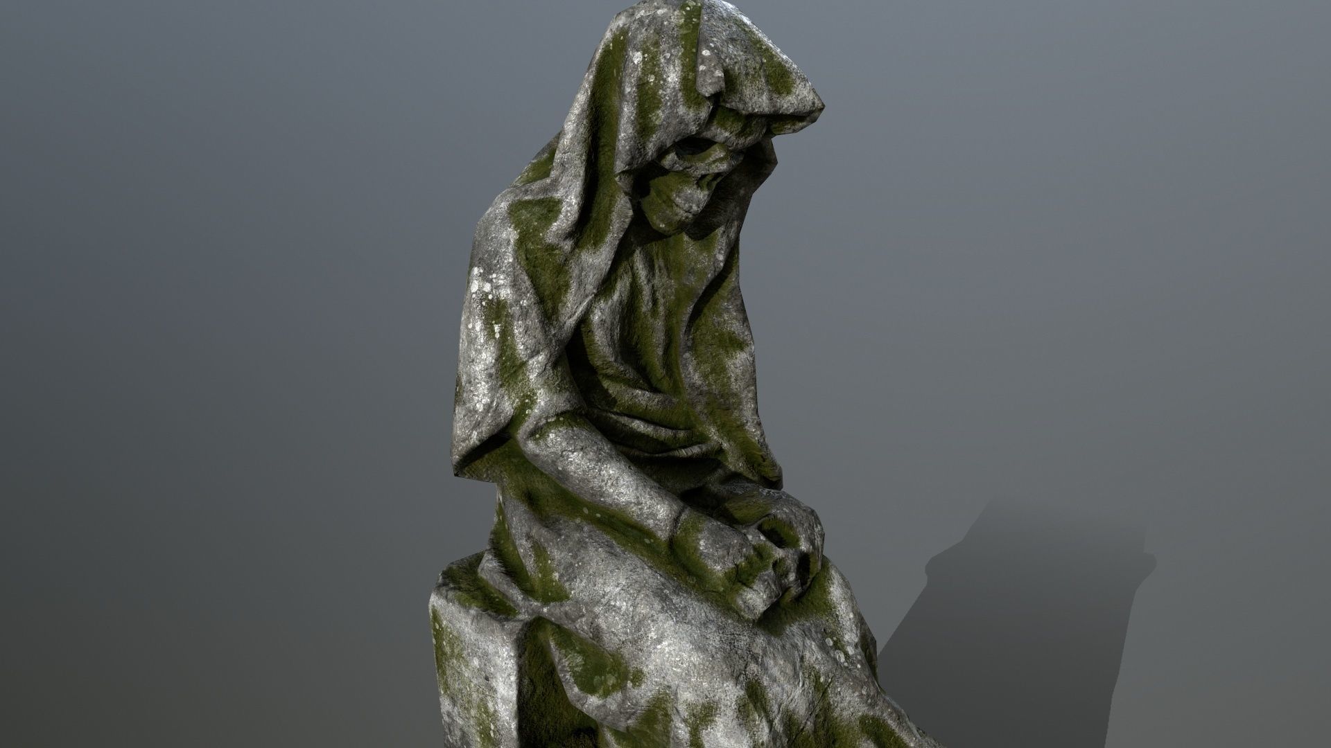 statue 1 gravestone Low-poly 3D model_12