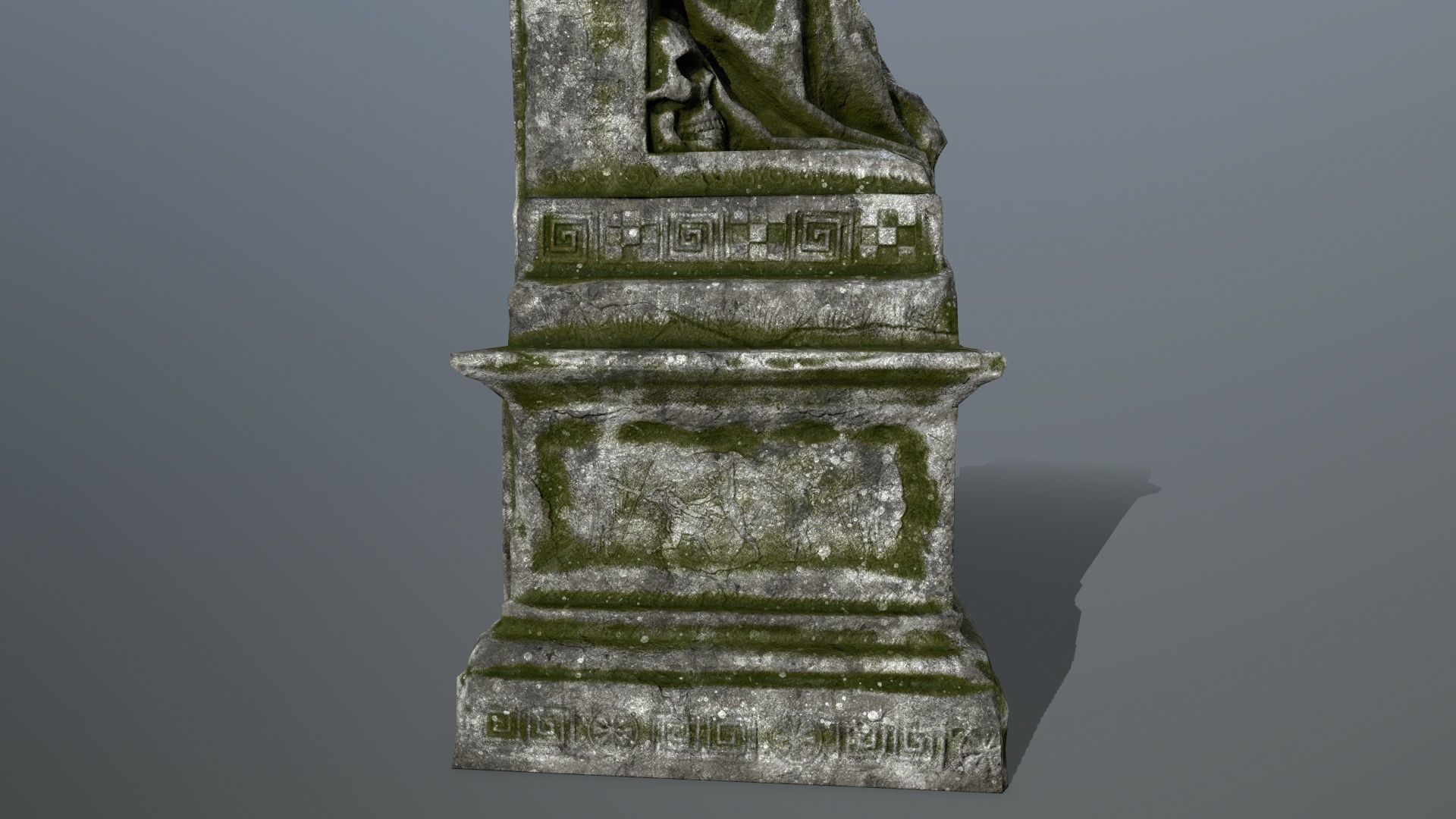 statue 1 gravestone Low-poly 3D model_8