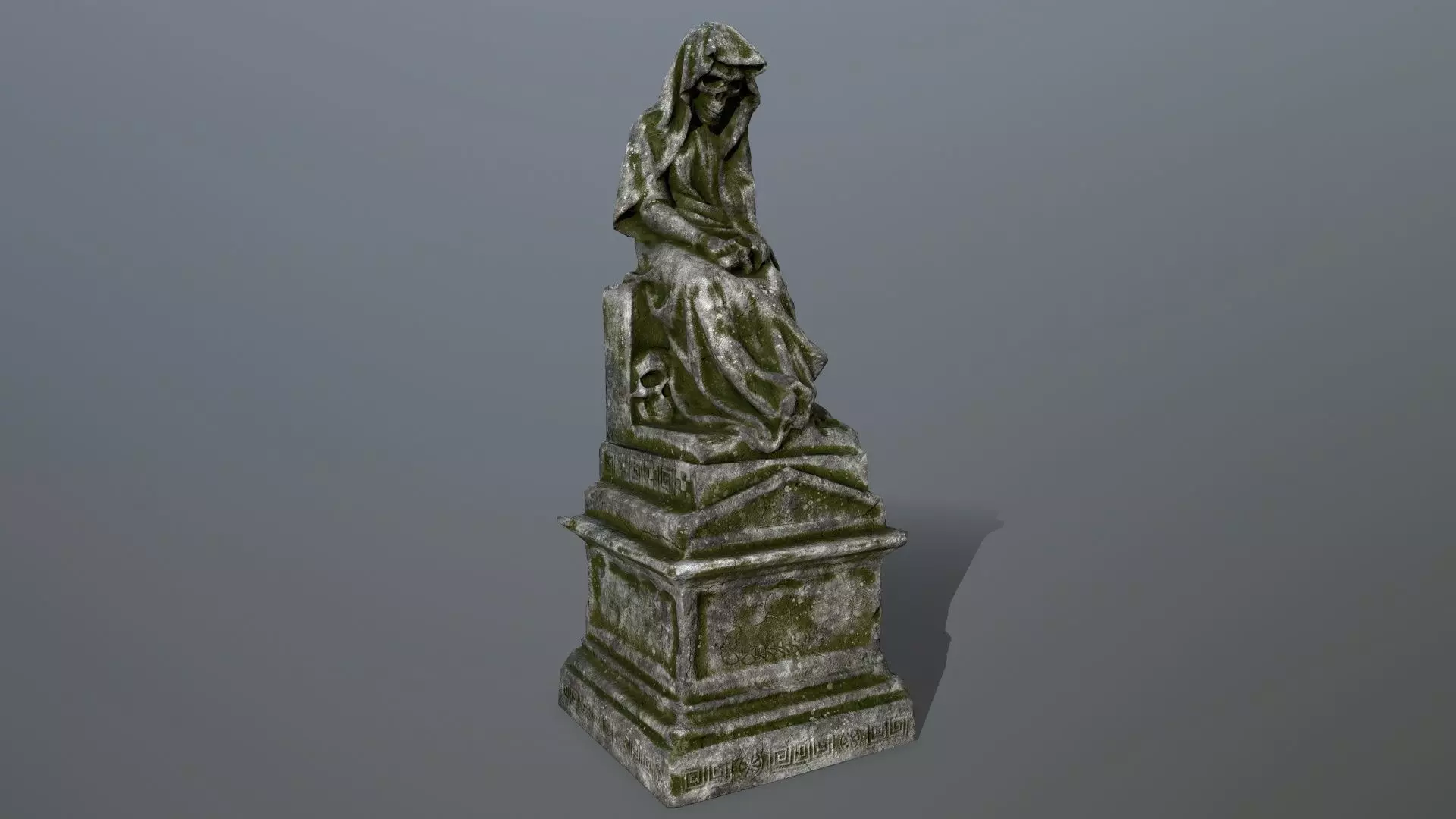 statue 1 gravestone Low-poly 3D model_0