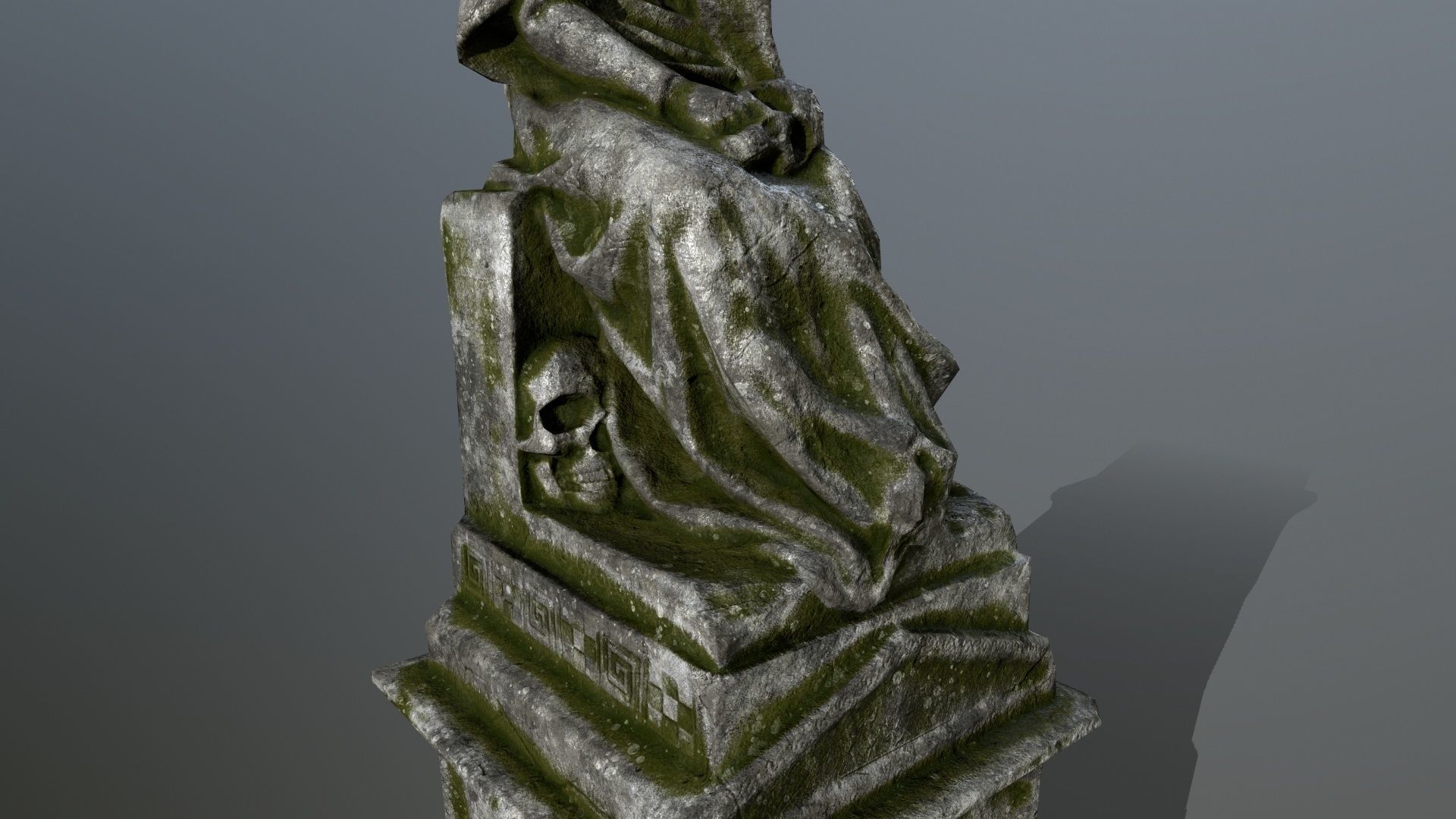 statue 1 gravestone Low-poly 3D model_11