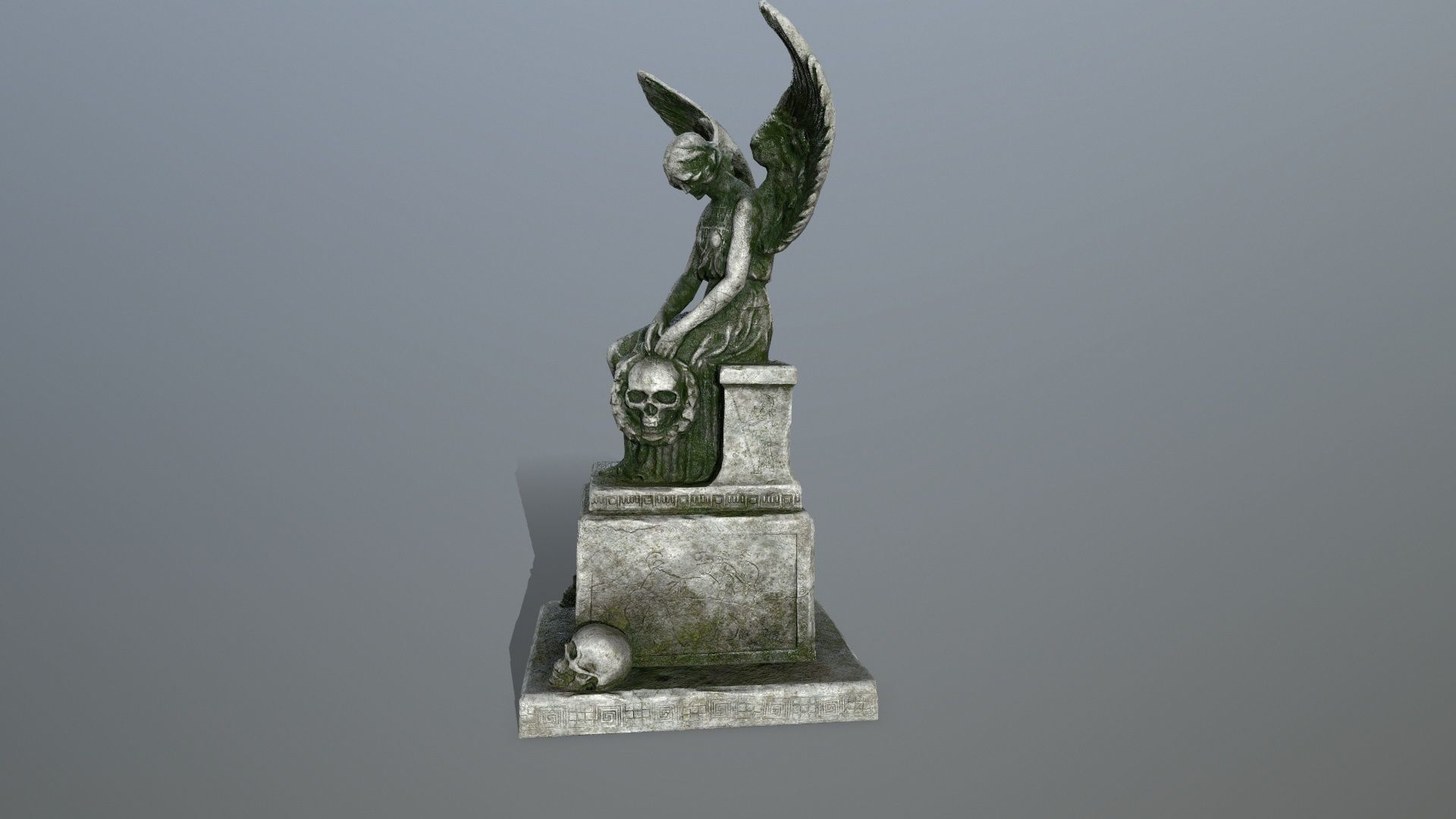 statue 3 of angel Low-poly 3D model_6