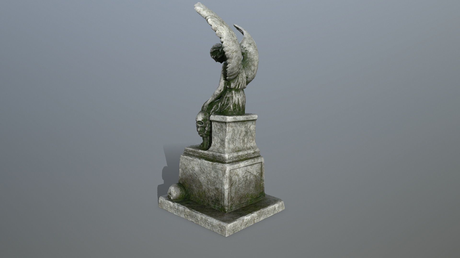 statue 3 of angel Low-poly 3D model_5