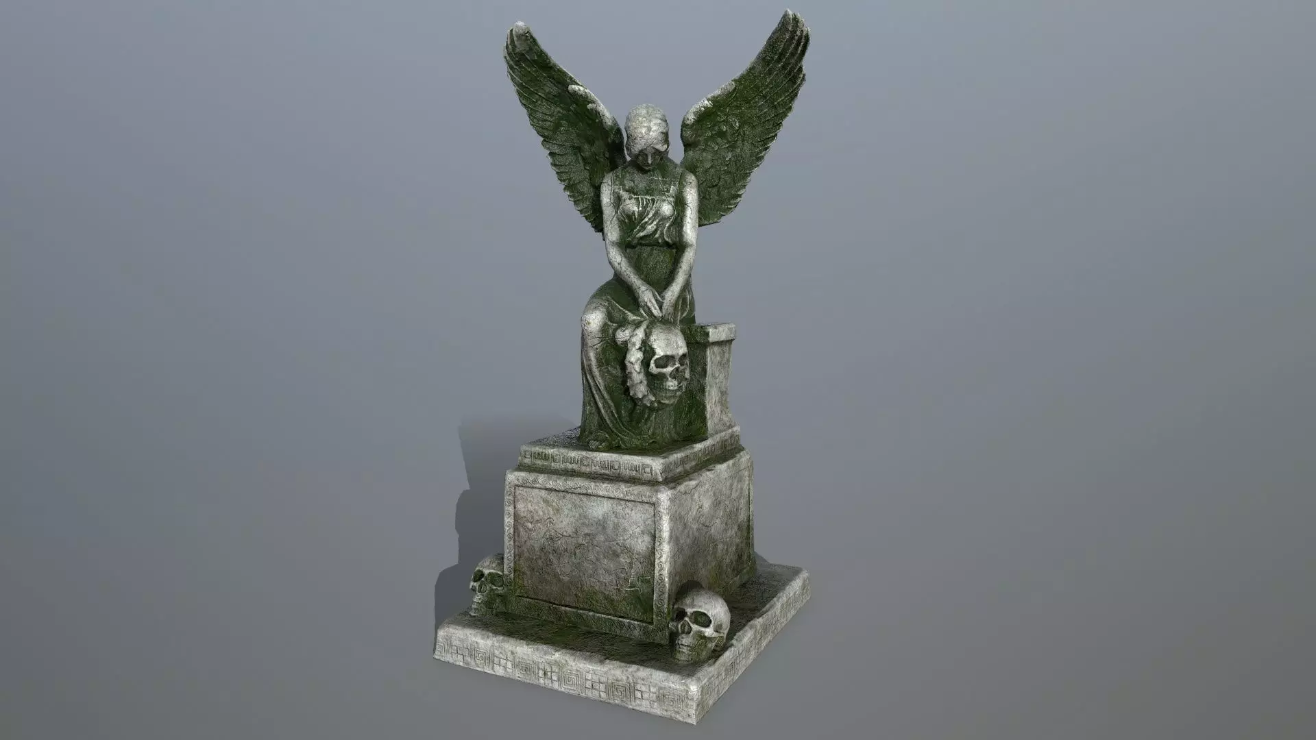 statue 3 of angel Low-poly 3D model_0