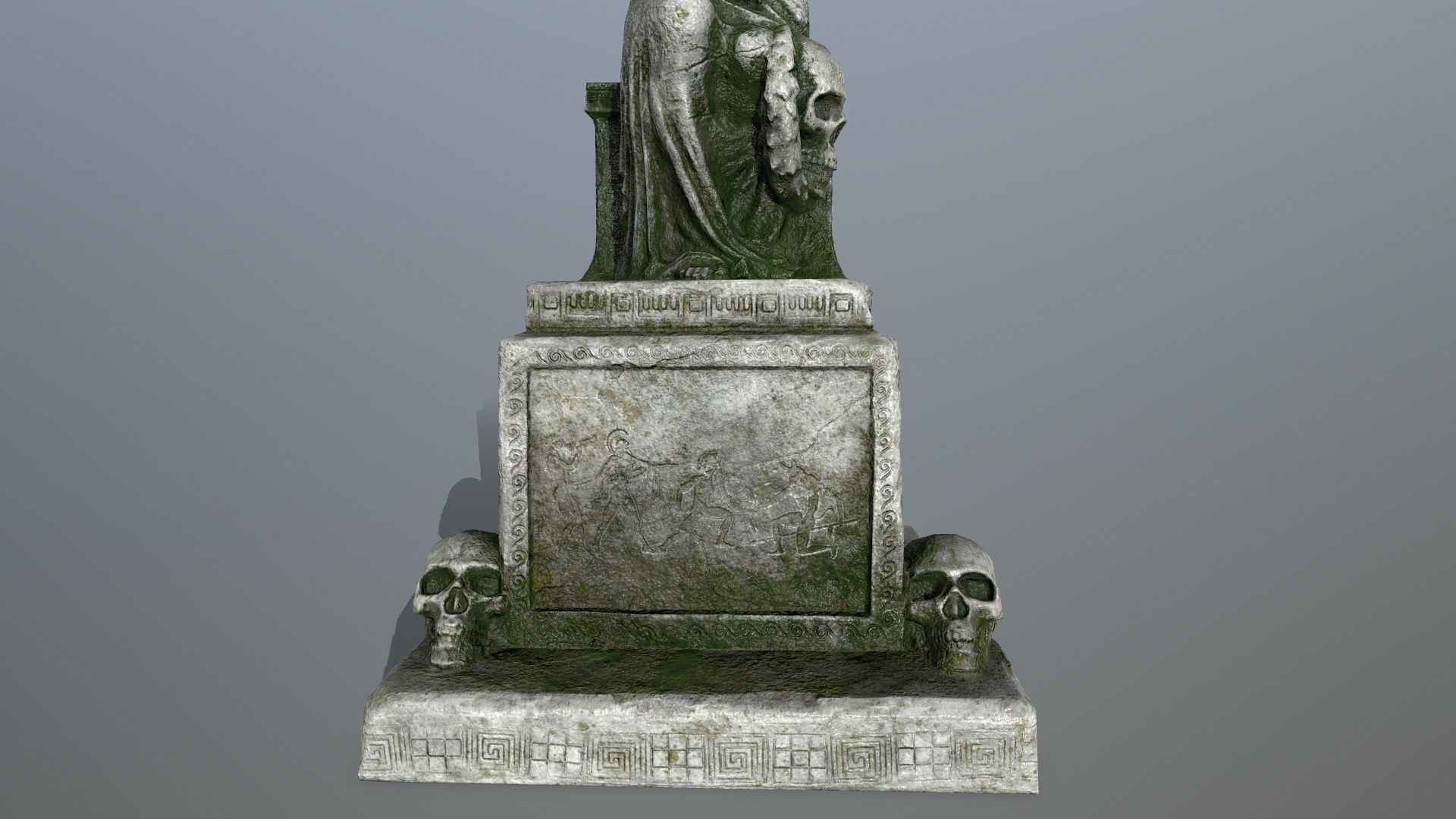 statue 3 of angel Low-poly 3D model_7