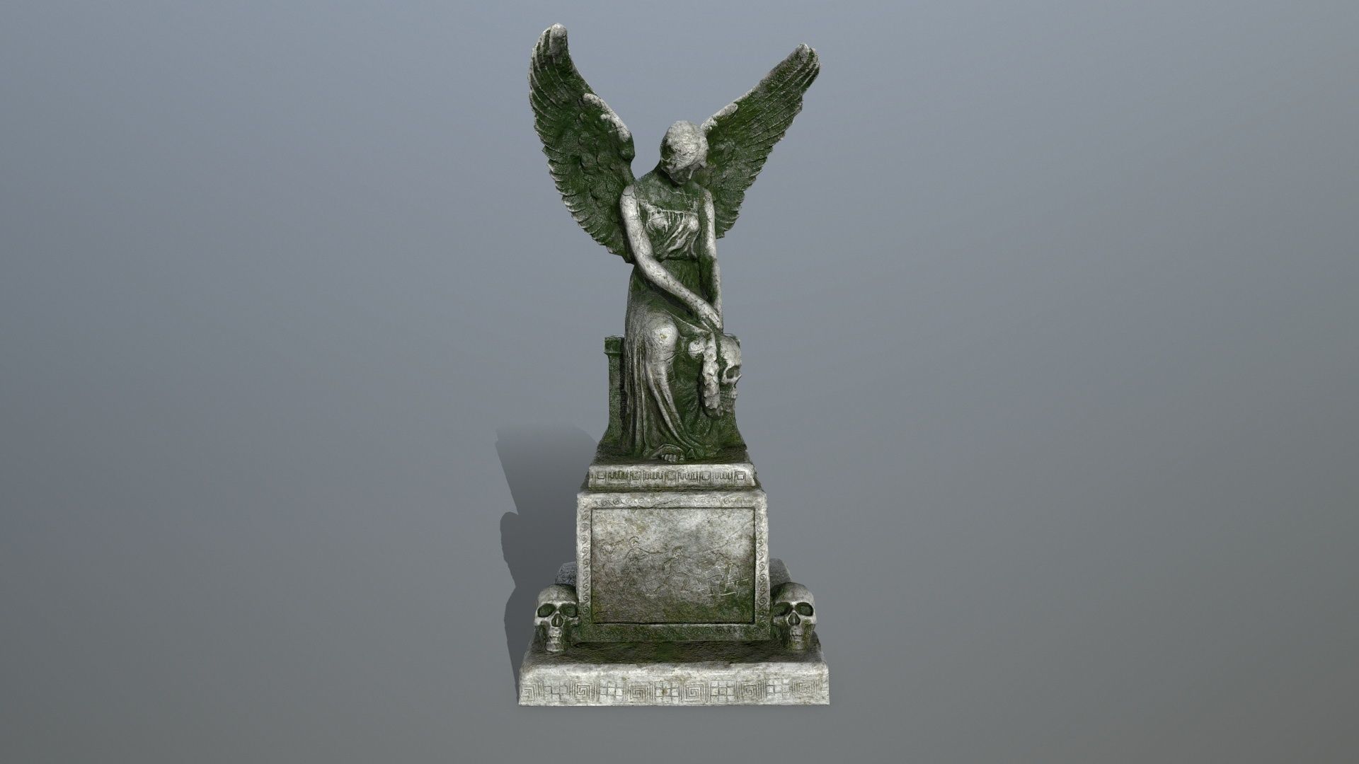 statue 3 of angel Low-poly 3D model_1