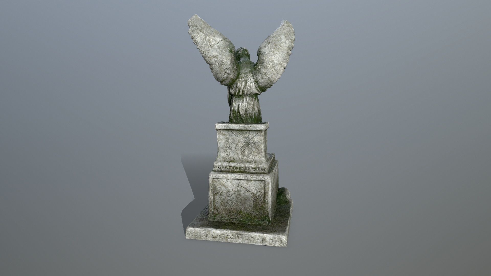 statue 3 of angel Low-poly 3D model_4