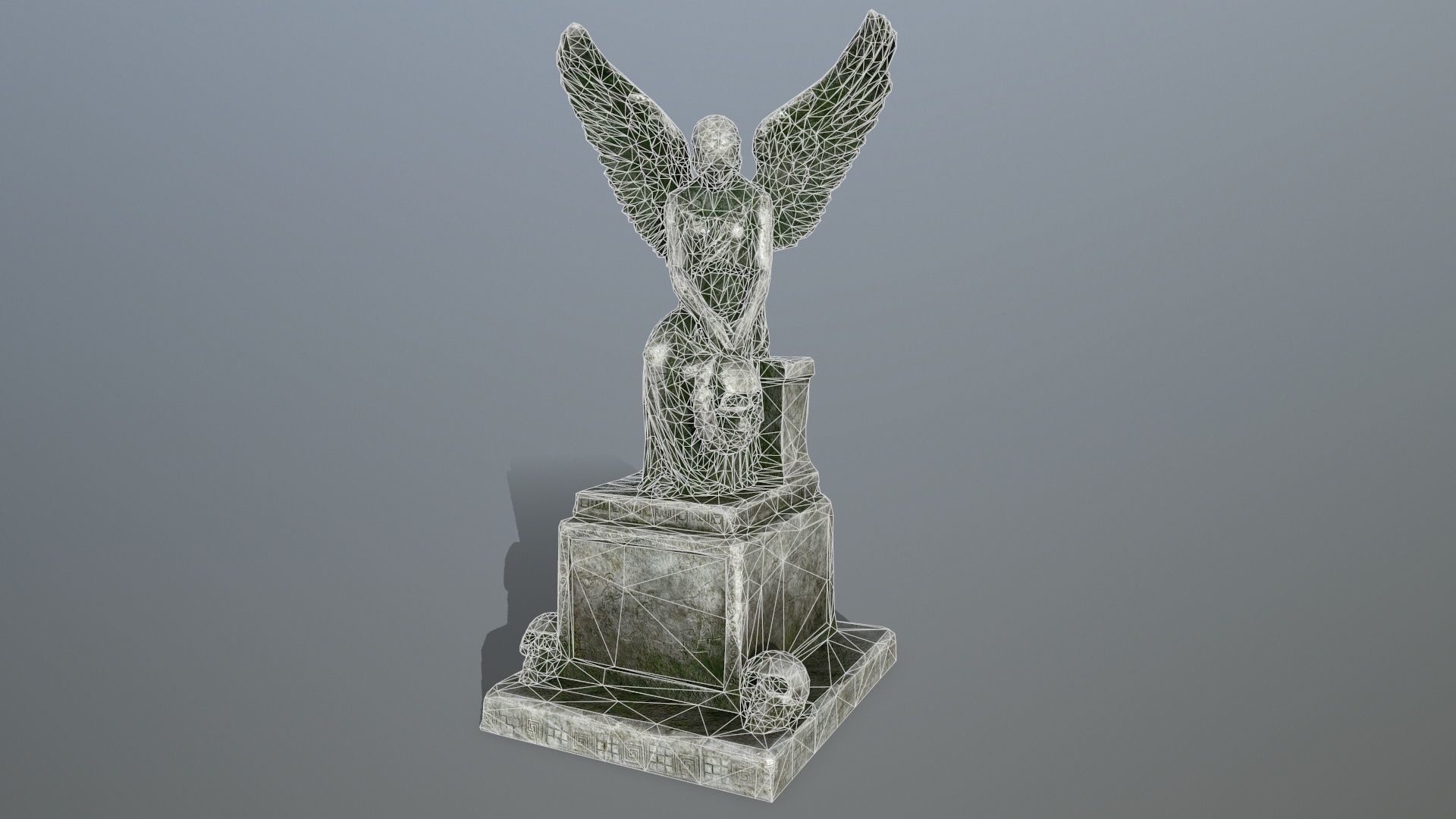 statue 3 of angel Low-poly 3D model_13