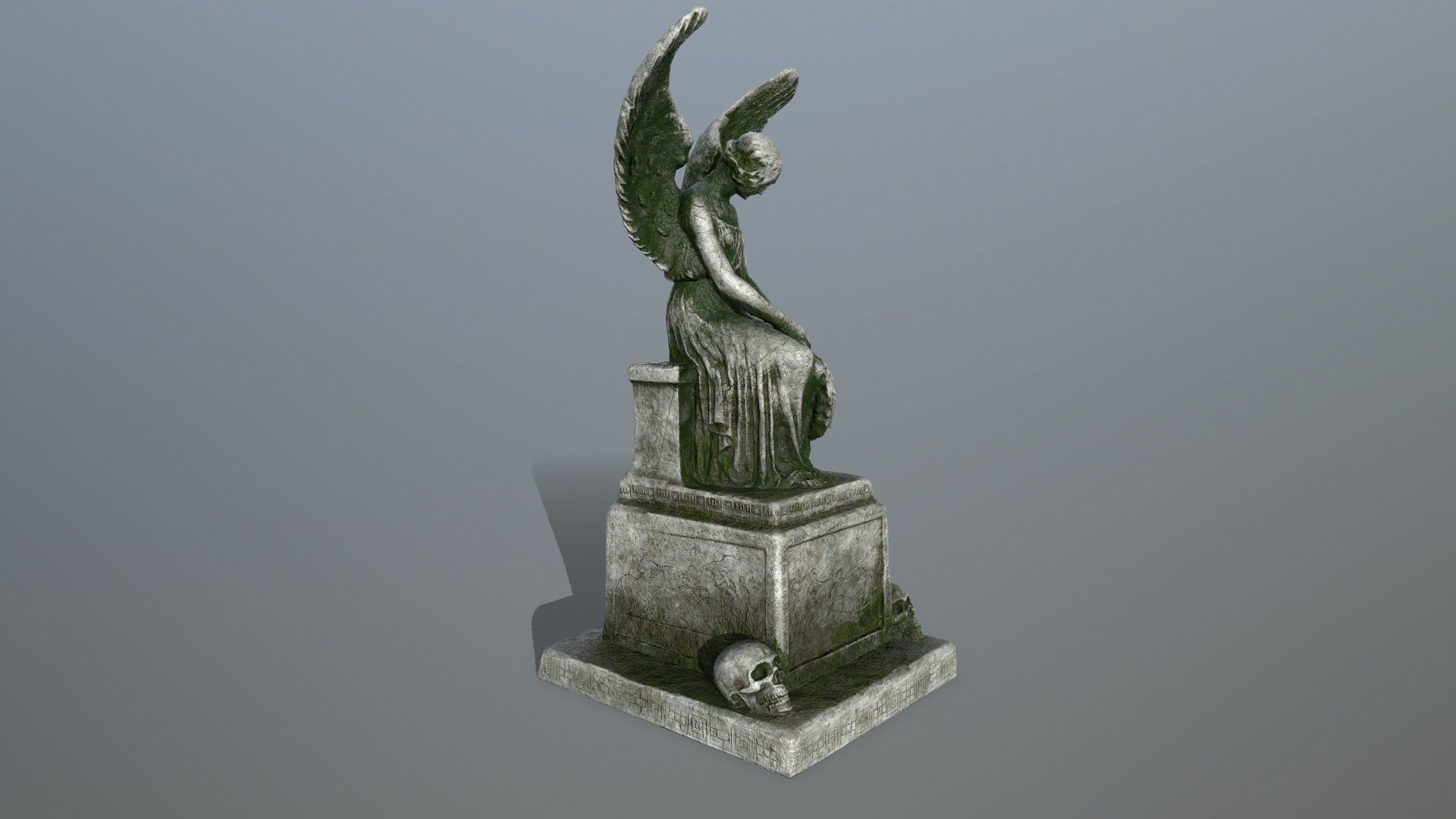 statue 3 of angel Low-poly 3D model_2