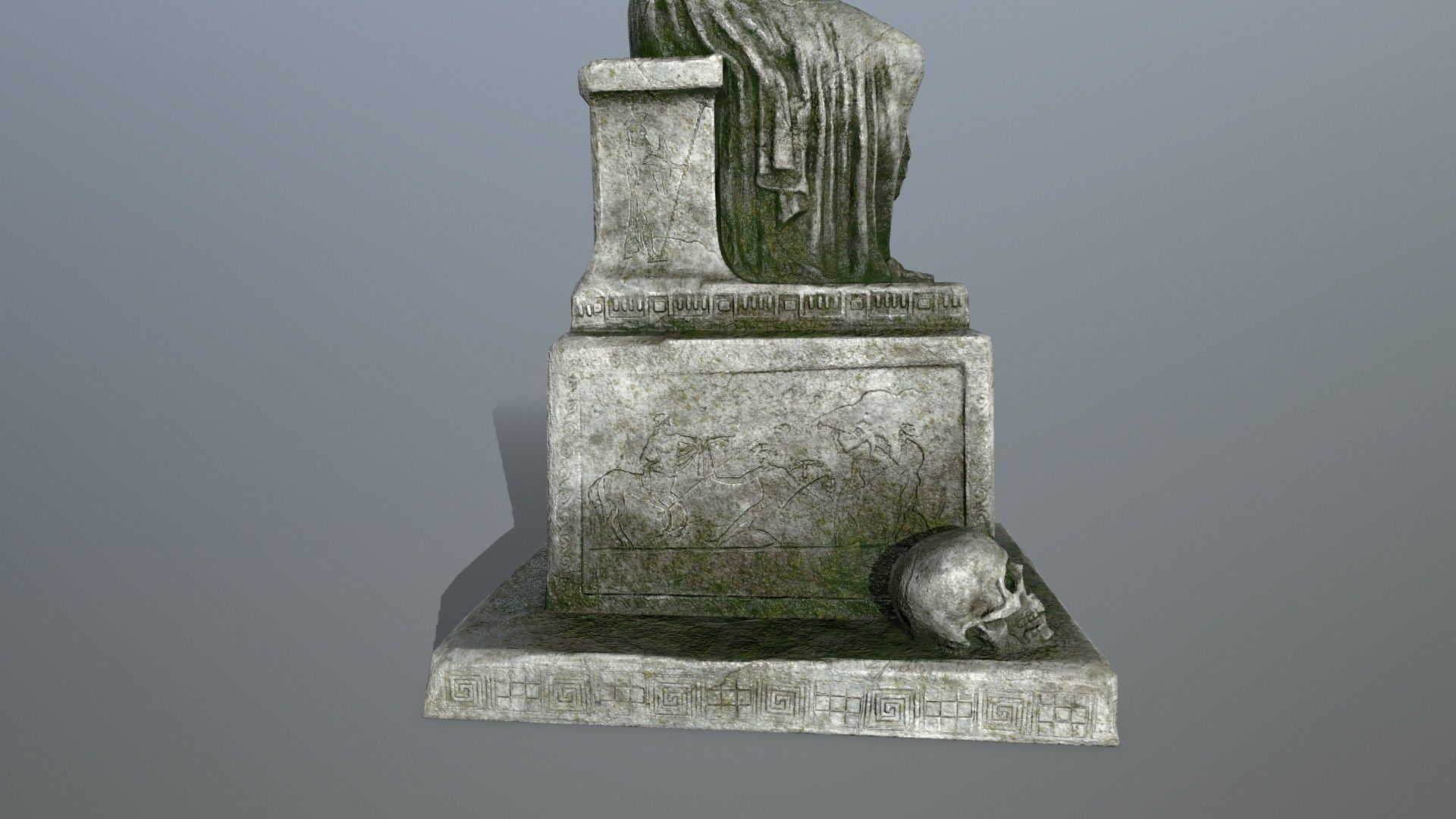 statue 3 of angel Low-poly 3D model_8