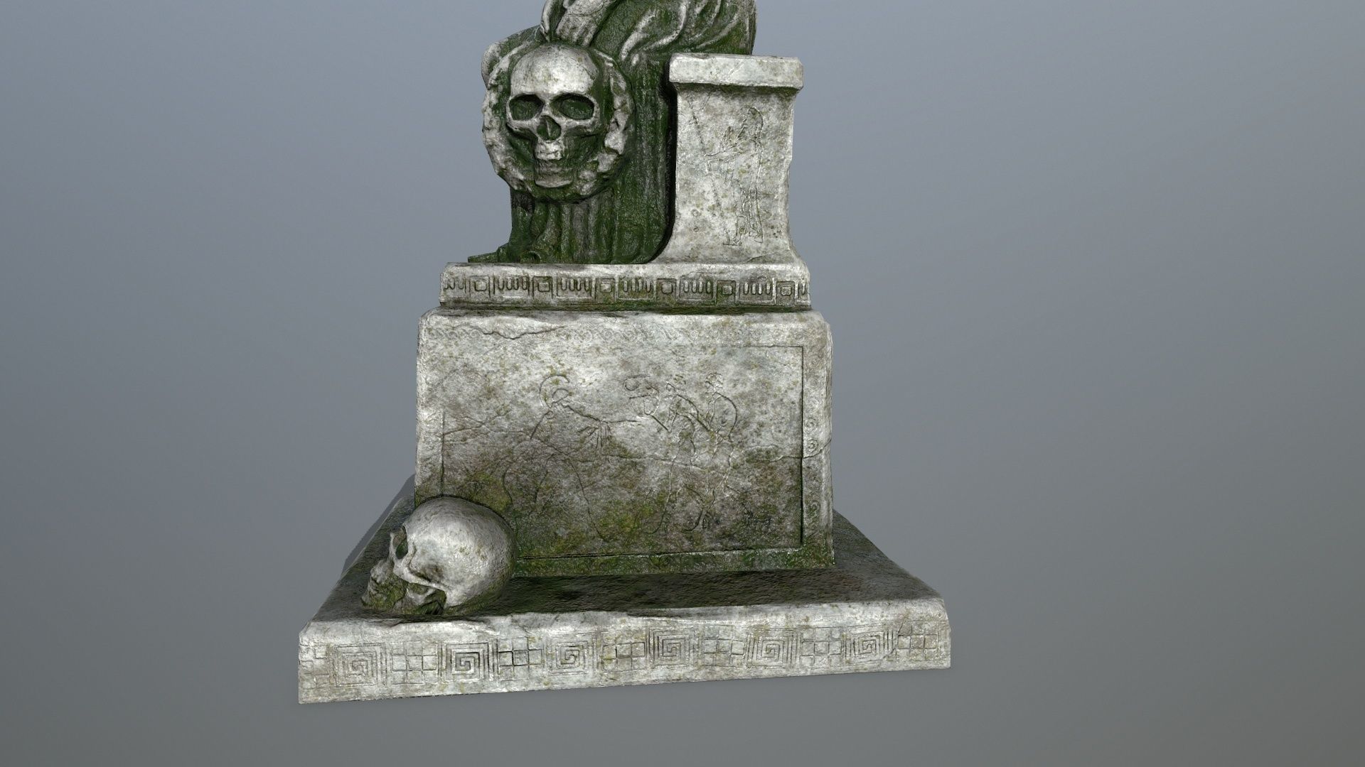 statue 3 of angel Low-poly 3D model_11