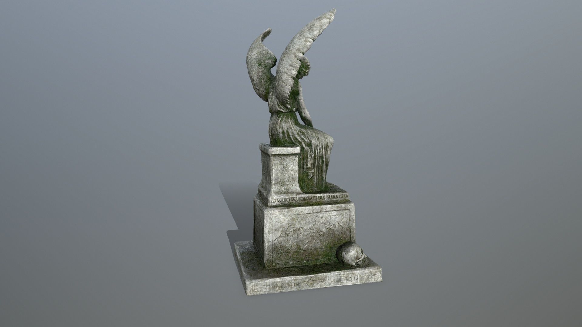 statue 3 of angel Low-poly 3D model_3
