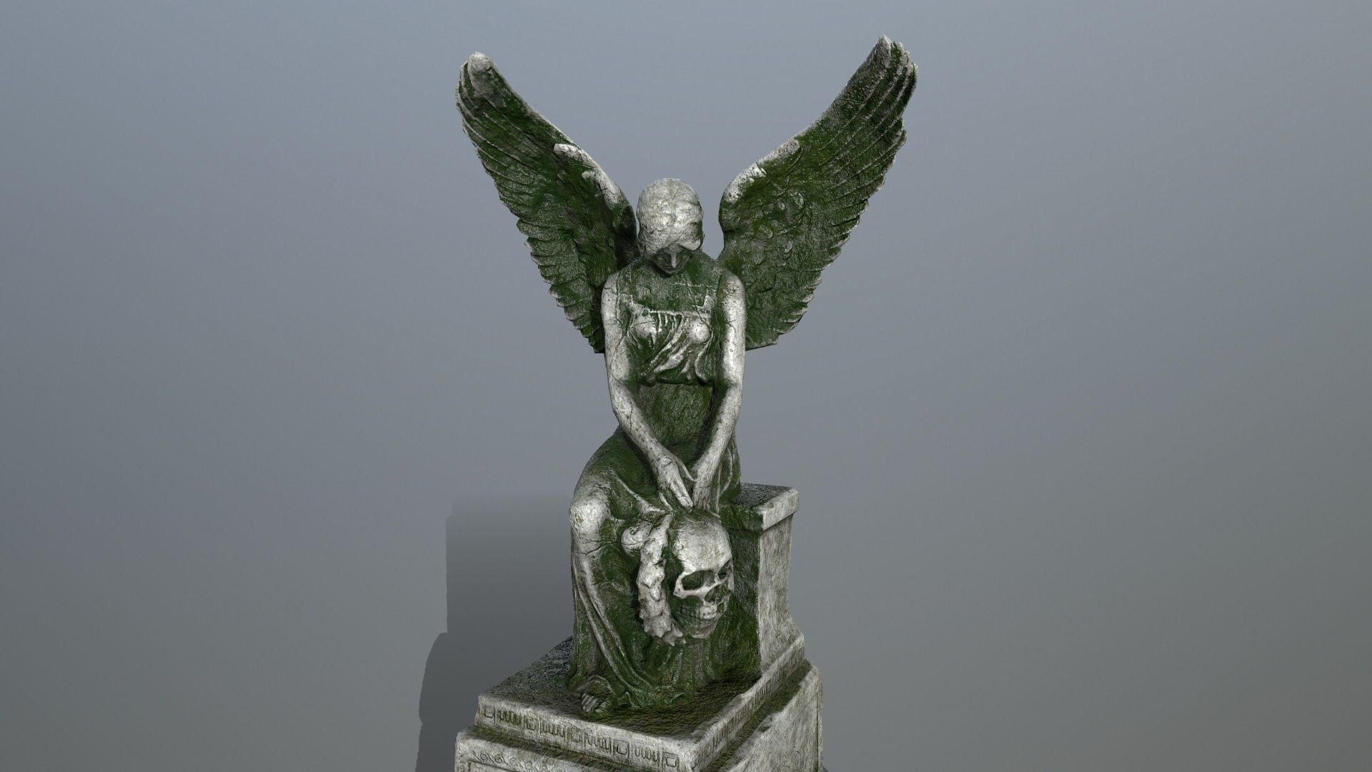 statue 3 of angel Low-poly 3D model_12