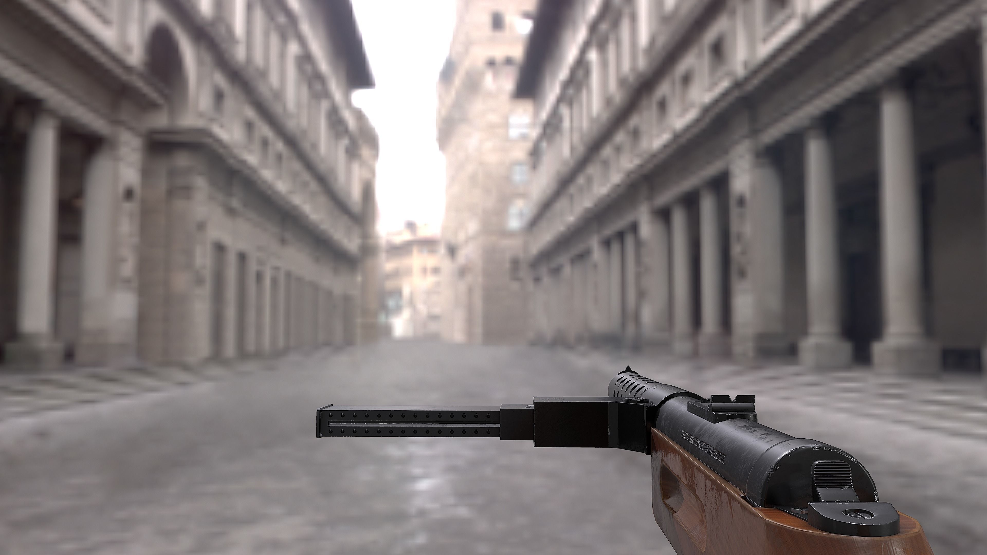 MP18 Submachine Gun Low-poly 3D model_7