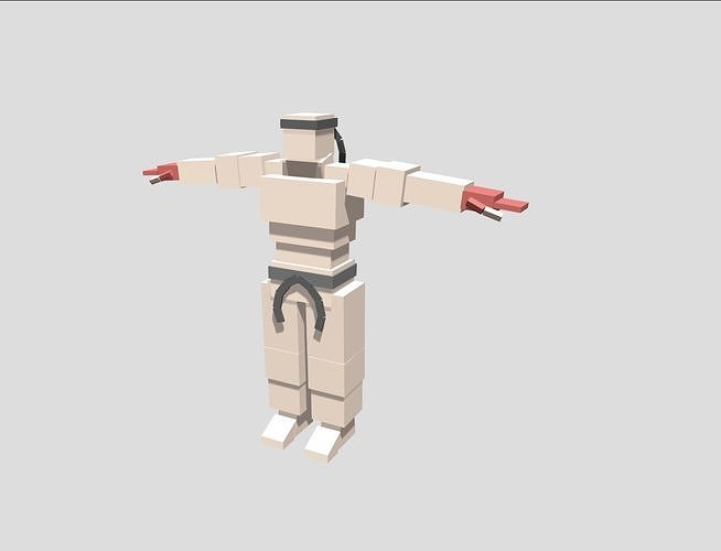 Voxel Ryu Low-poly 3D model