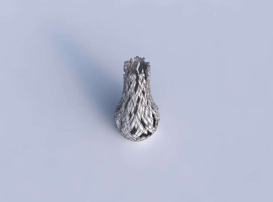 Vase curved 2 with cuts and bulges 3D print model_6