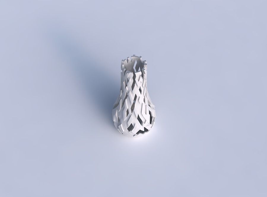 Vase curved 2 with cuts and bulges 3D print model_1