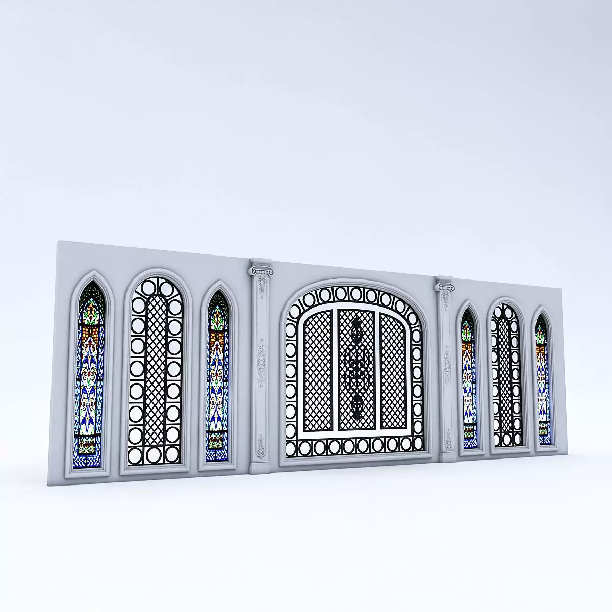 Arabic Wall Panel Low-poly 3D model_0