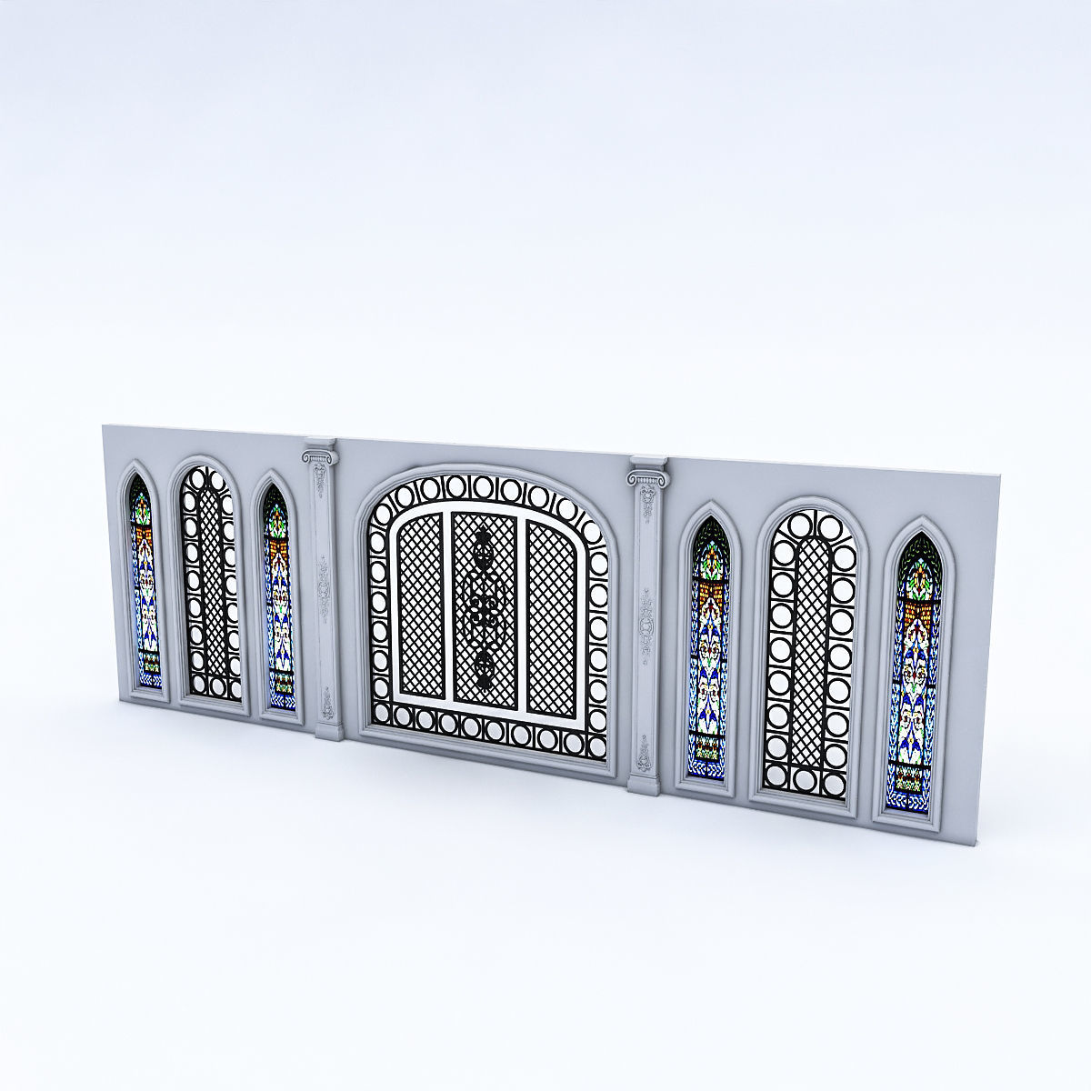 Arabic Wall Panel Low-poly 3D model_1