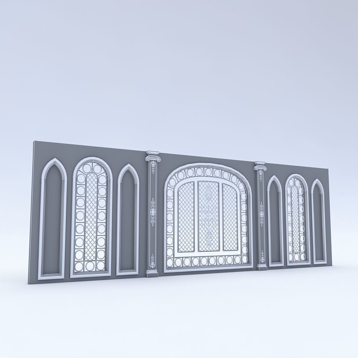 Arabic Wall Panel Low-poly 3D model_3