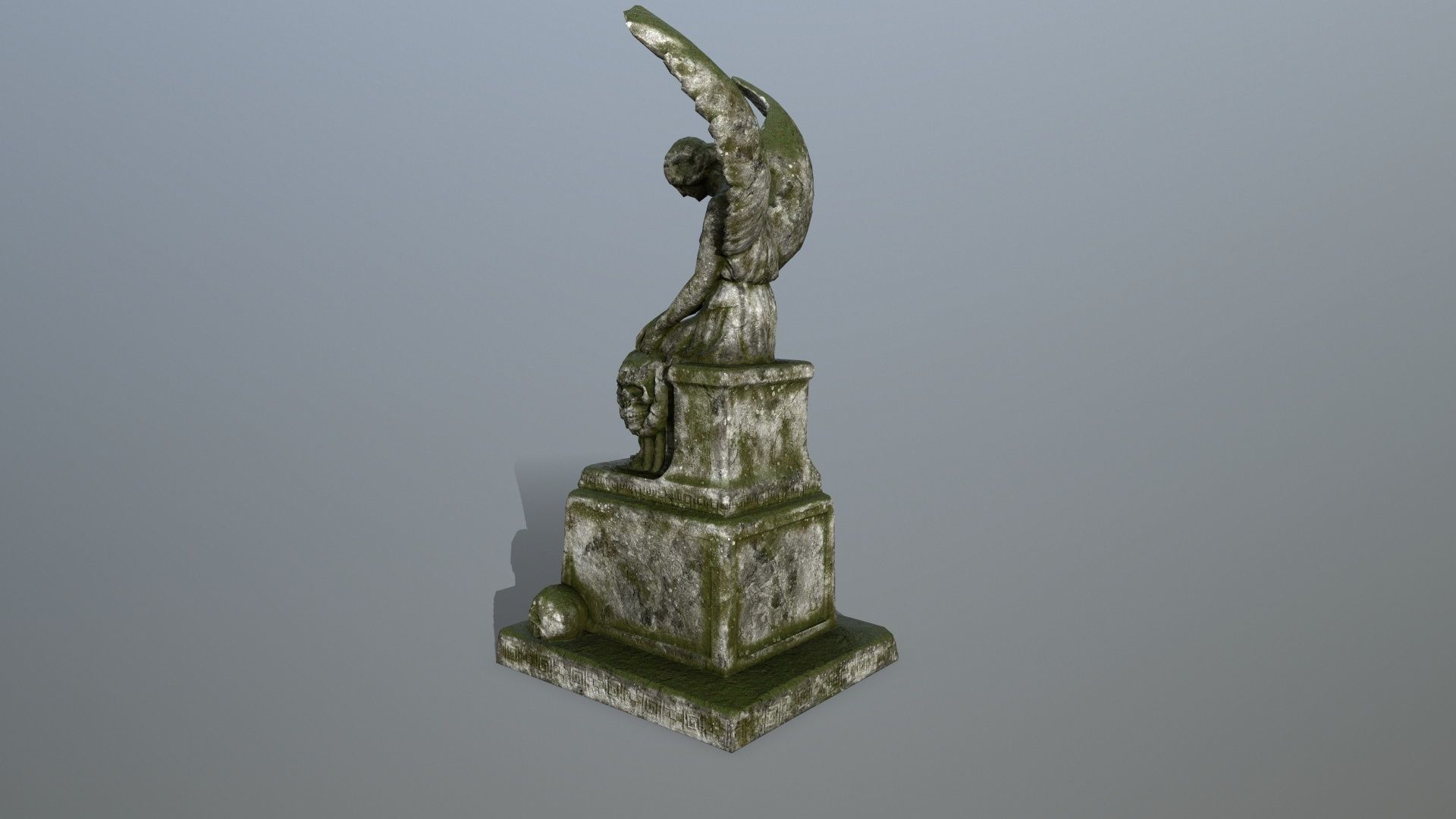 statue 3 angel Low-poly 3D model_5