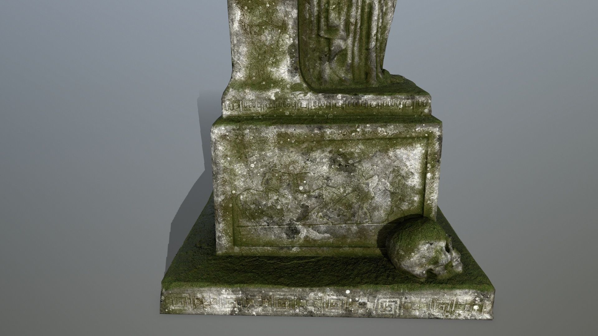 statue 3 angel Low-poly 3D model_9