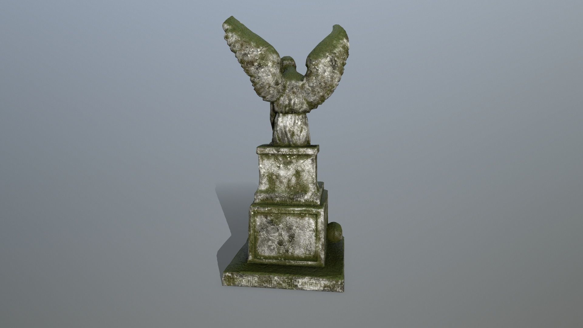statue 3 angel Low-poly 3D model_4