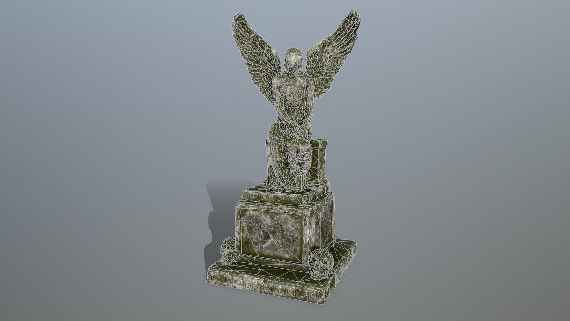 statue 3 angel Low-poly 3D model_14