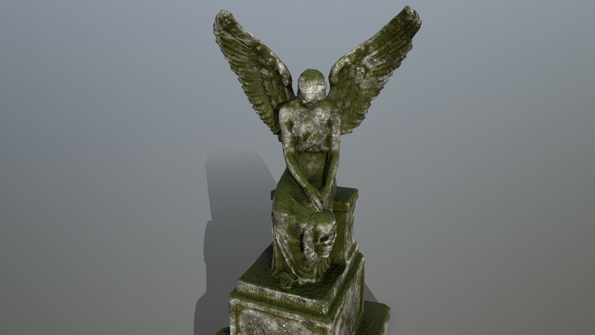 statue 3 angel Low-poly 3D model_13