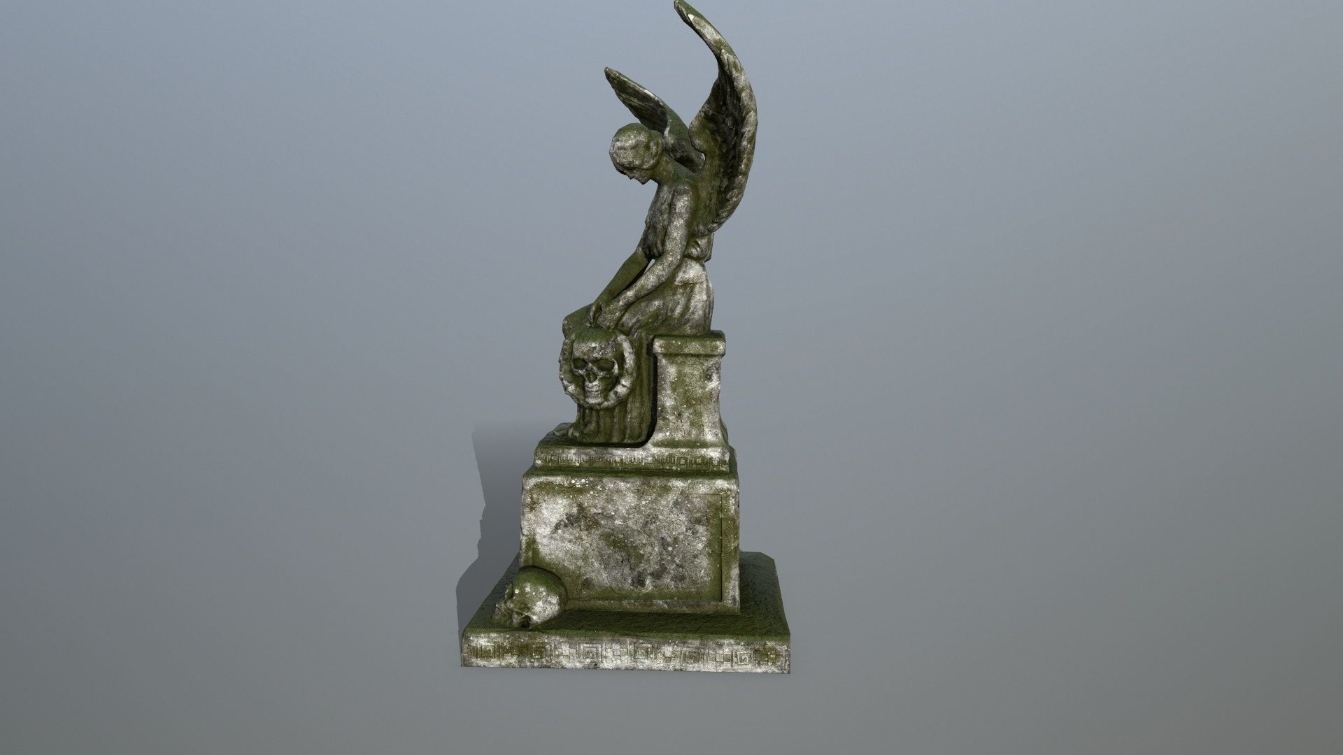 statue 3 angel Low-poly 3D model_6