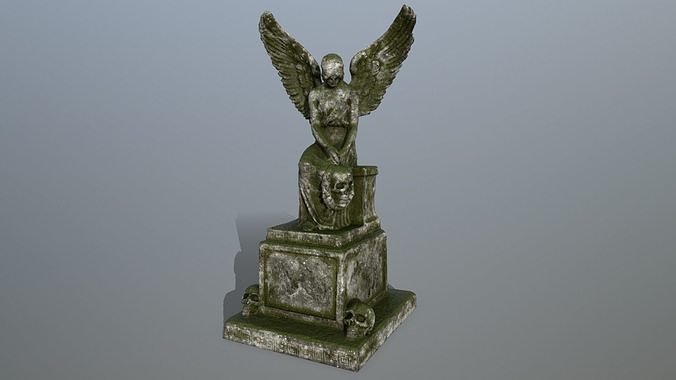statue 3 angel Low-poly 3D model