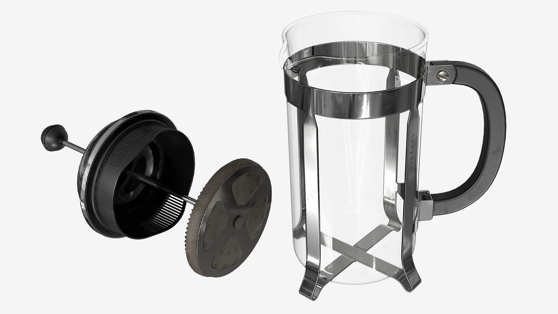 French press Low-poly 3D model_1