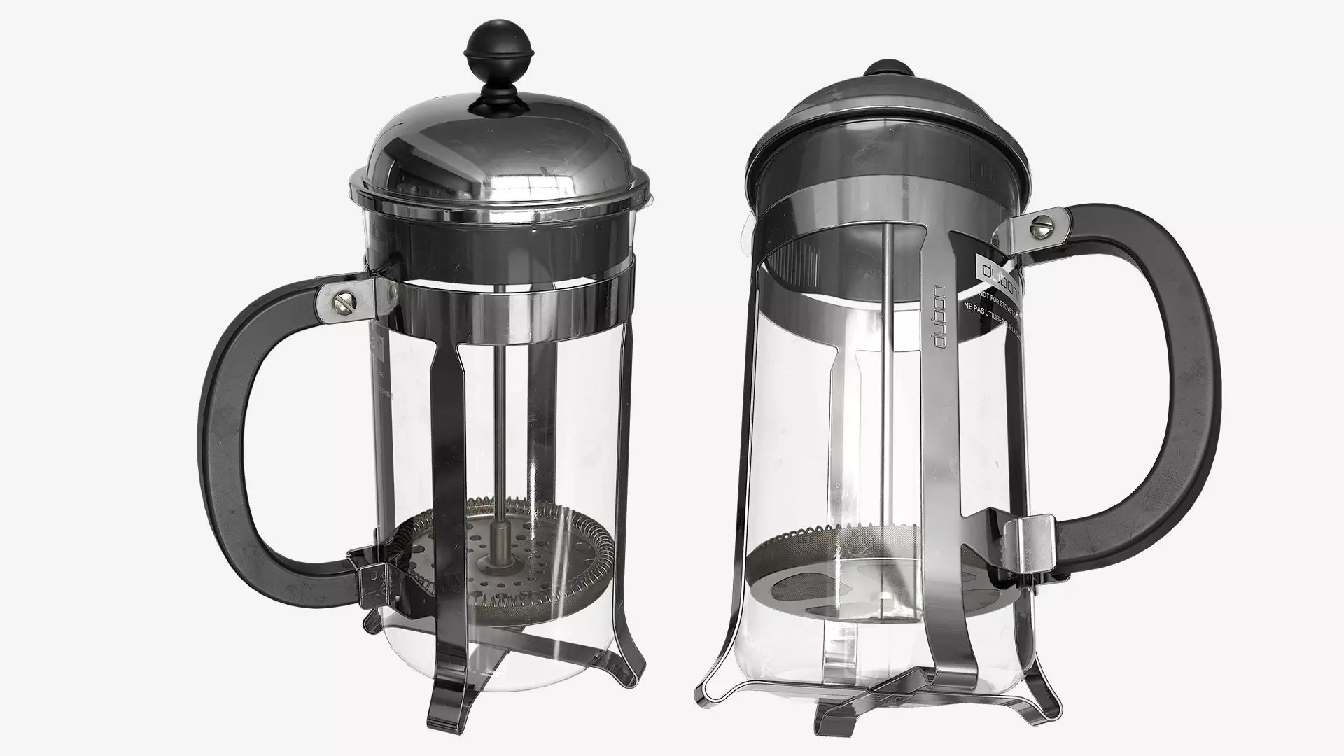 French press Low-poly 3D model_0