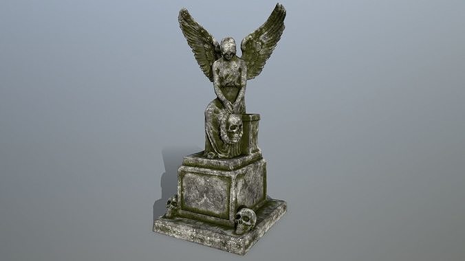 statue 3 of angel Low-poly 3D model
