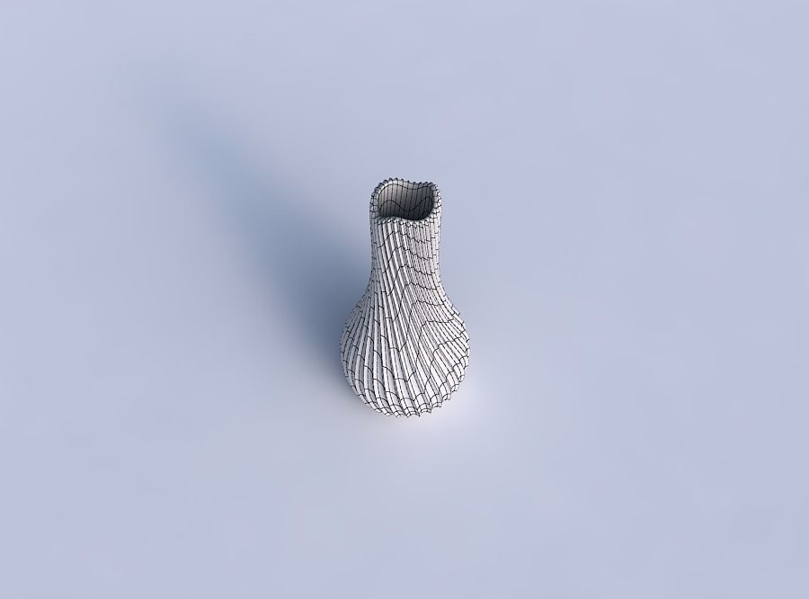 Vase curved 2 with extruded vertical lines 2 3D print model_6