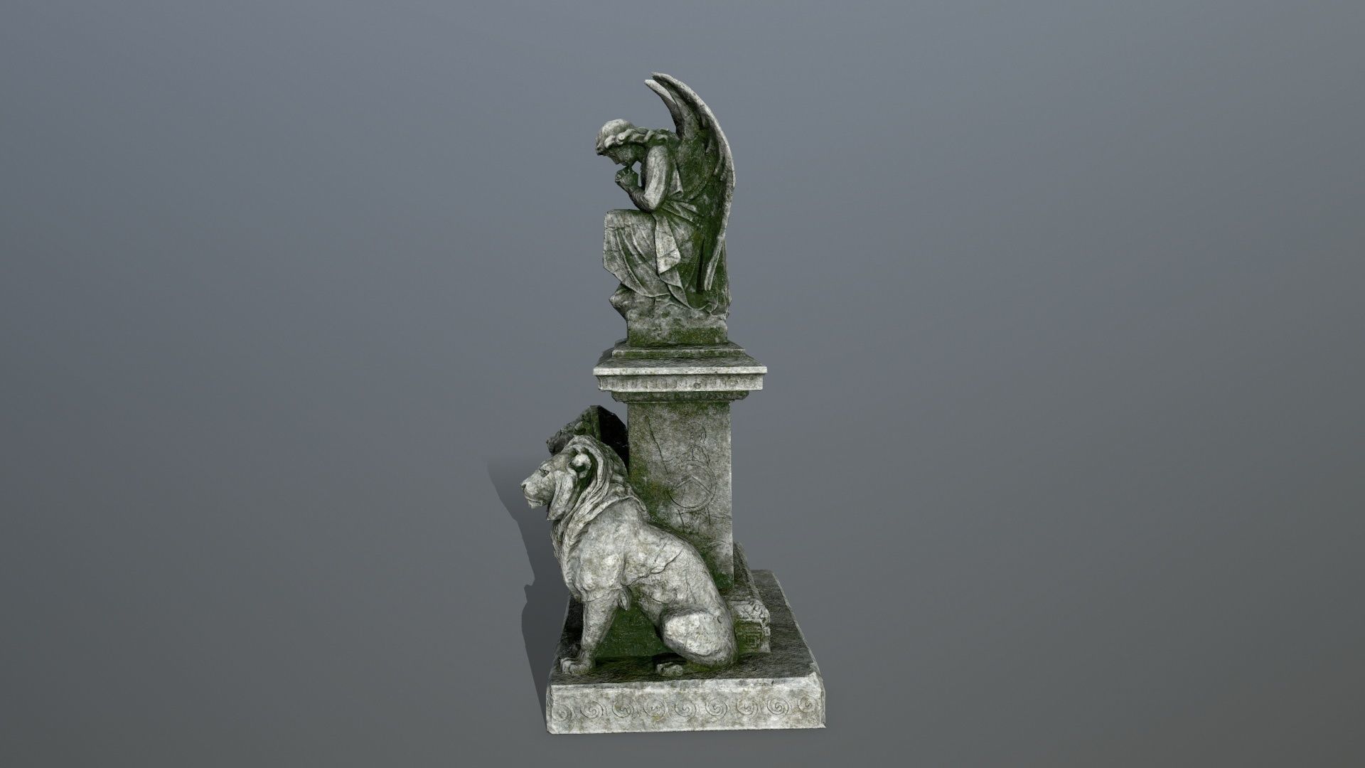 statue 4 stone Low-poly 3D model_1