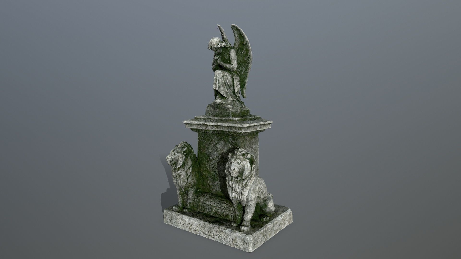 statue 4 stone Low-poly 3D model_8