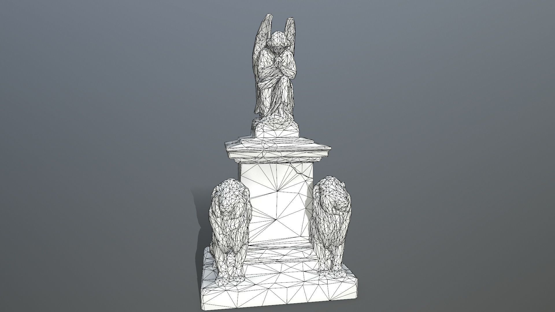 statue 4 stone Low-poly 3D model_14
